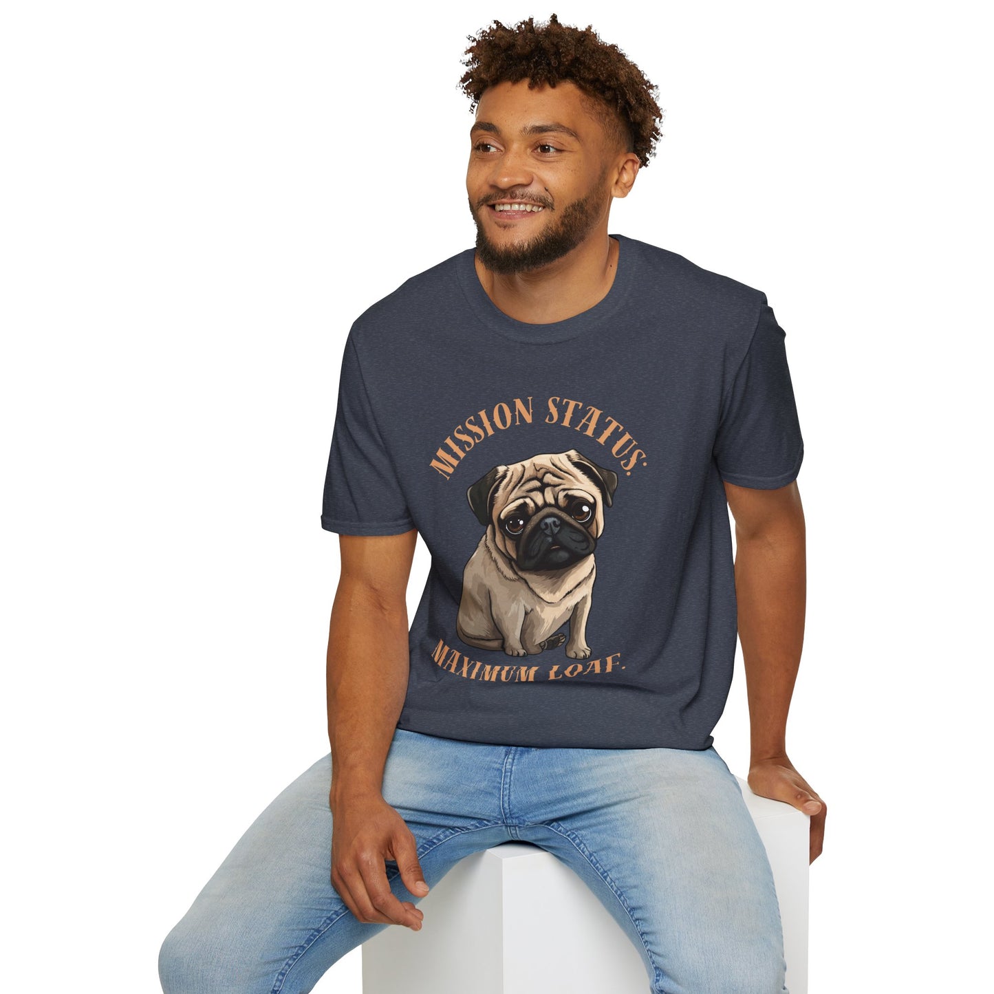 Pug Dog T‑Shirt — “Mission Status: Maximum Love” Cute Pug Graphic Tee