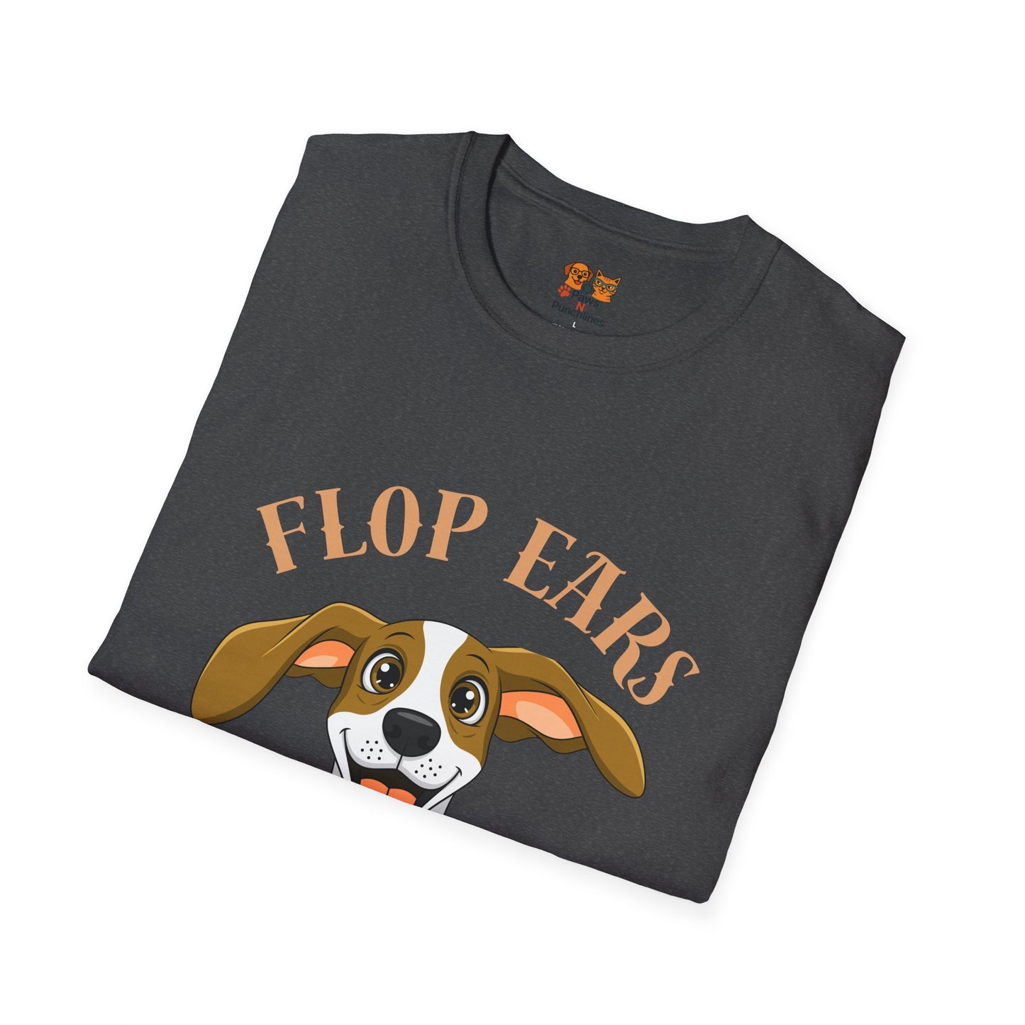 Flop Ears Full Cheer Dog T-Shirt — Cute Happy Pup Graphic Tee