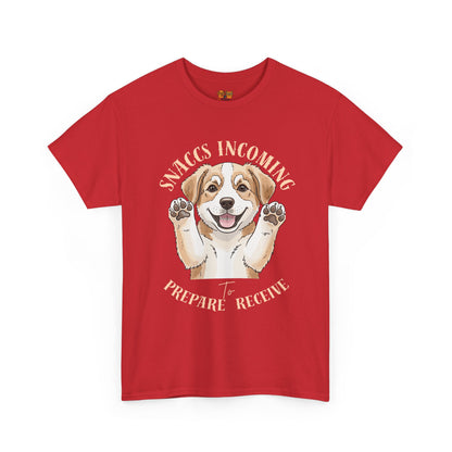 Corgi Puppy Pawprints T‑Shirt — Happy 'Mooorning' Dog Lover Tee