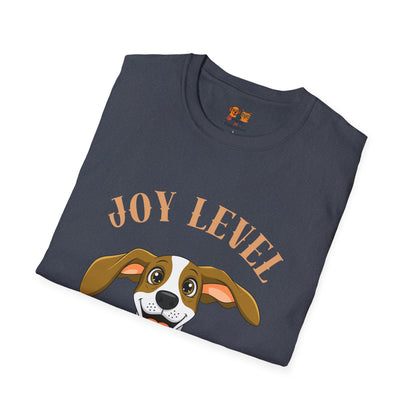 Joy Level Off Leash T-Shirt — Cute Happy Dog Graphic Tee