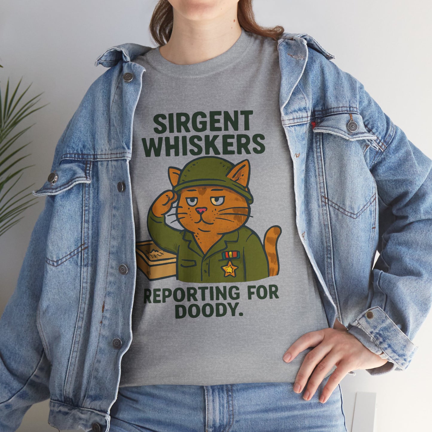 Sirgent Whiskers 'Reporting for Doody' Cat Tee