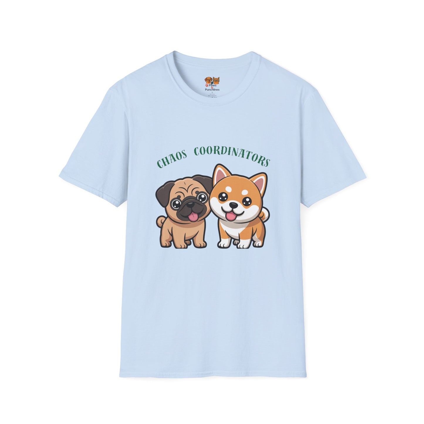 Chaos Coordinators T-Shirt — Cute Pug & Shiba Inu Dog Tee