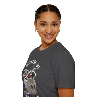 Cuteness Is My Cover Story Tee — Funny Raccoon & Trash Panda Graphic T-Shirt