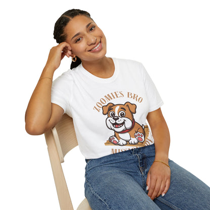 Puppy Graphic T-Shirt — “Zoomies Bro Mission Only” Cute Cartoon Dog Tee