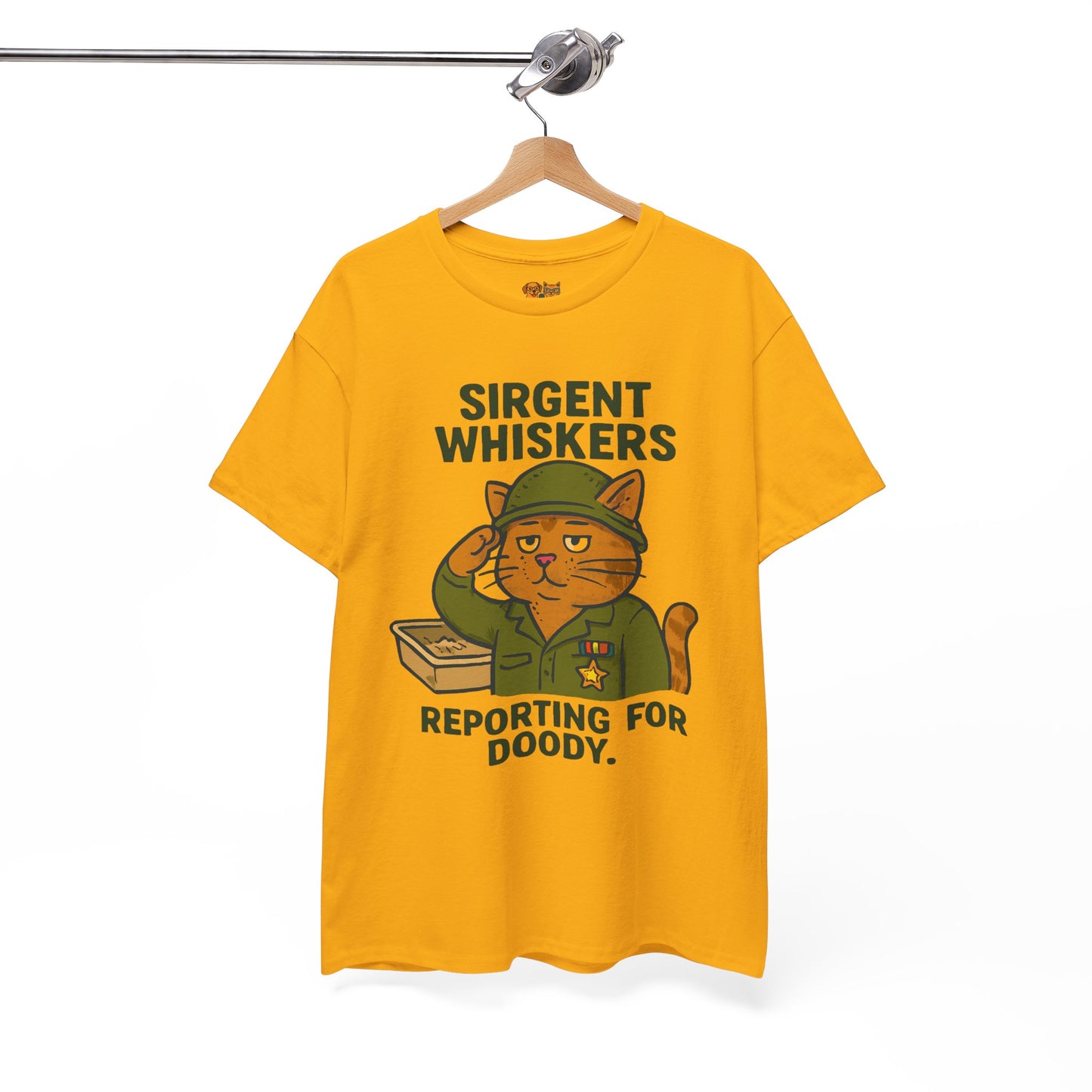Sirgent Whiskers 'Reporting for Doody' Cat Tee