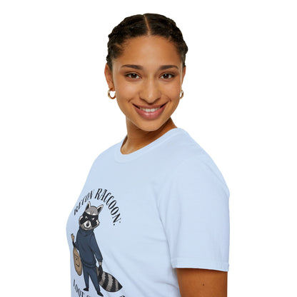 Recon Raccoon T-Shirt — "Loot Secured" Cute Thief Raccoon Graphic Tee