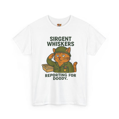 Sirgent Whiskers 'Reporting for Doody' Cat Tee