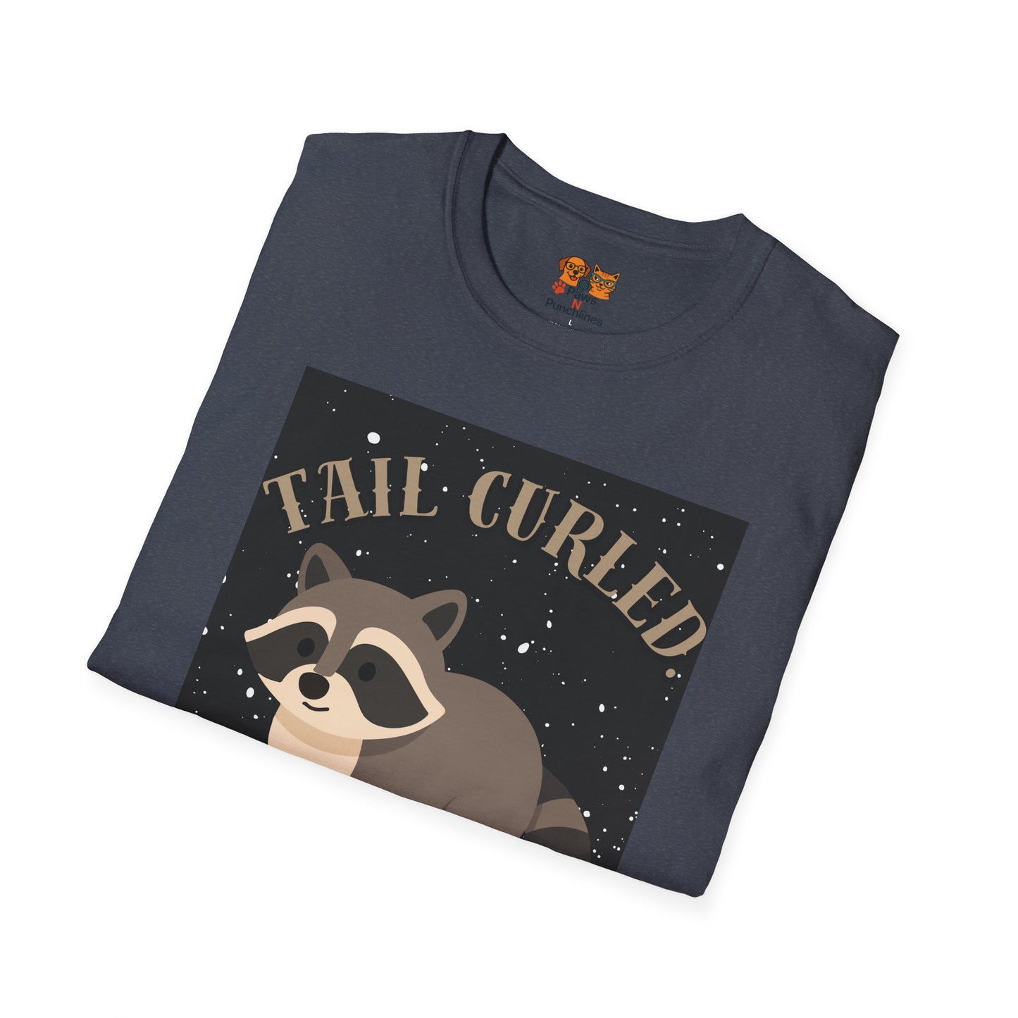 Raccoon 'Tail Curled, Plans Unfurled' T-Shirt