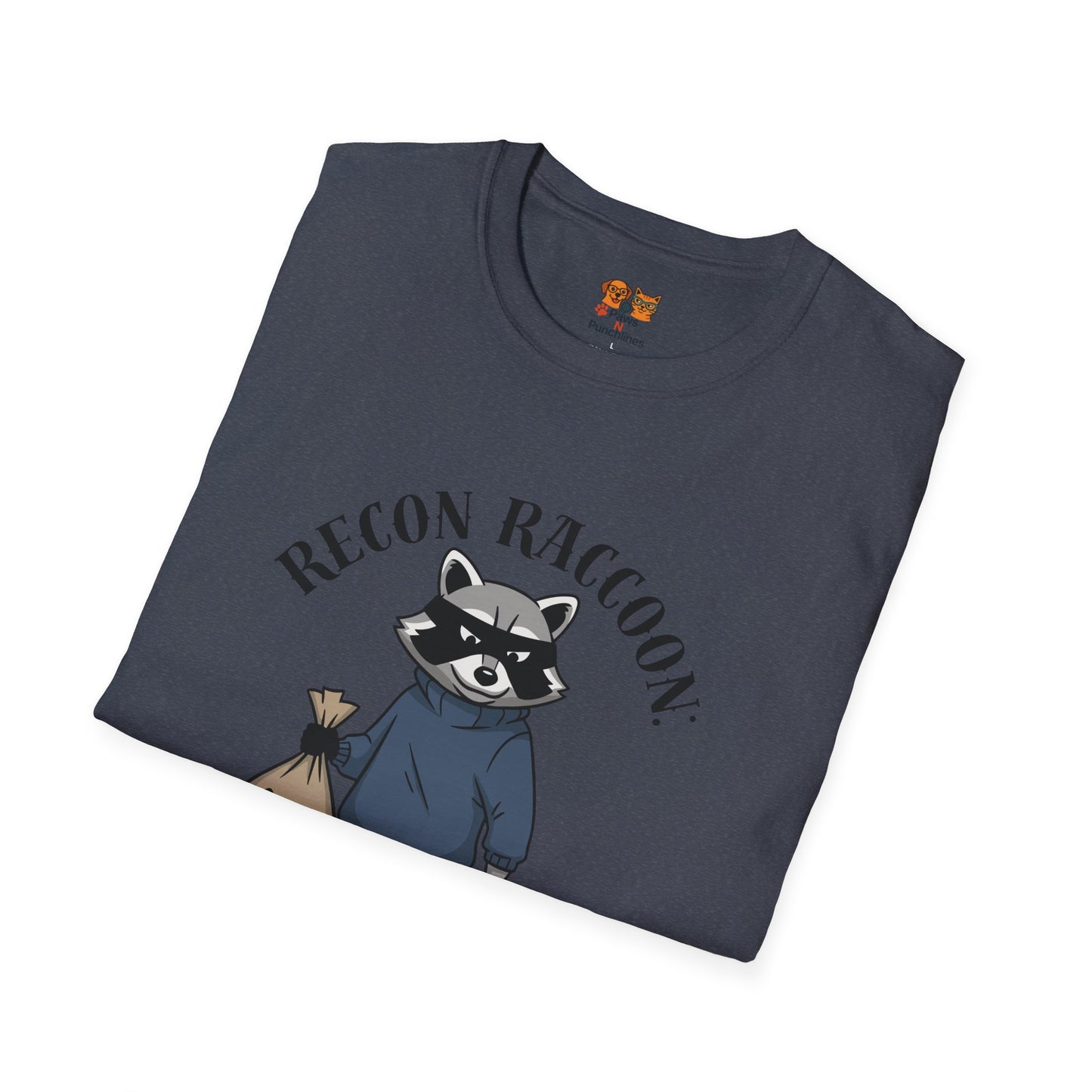 Recon Raccoon T-Shirt — "Loot Secured" Cute Thief Raccoon Graphic Tee