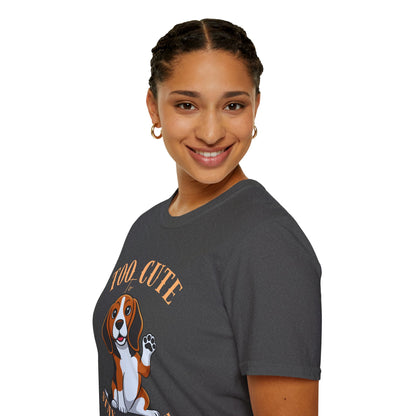Too Cute Stay On Leash Beagle T-Shirt — Cute Dog Lover Tee