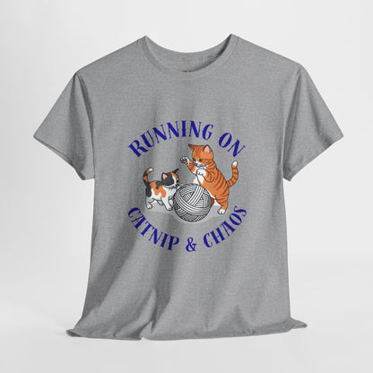 Running on Catnip & Chaos — Tee for Cat Lovers