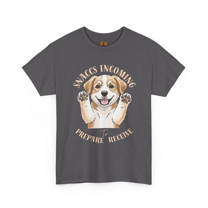 Corgi Puppy Pawprints T‑Shirt — Happy 'Mooorning' Dog Lover Tee