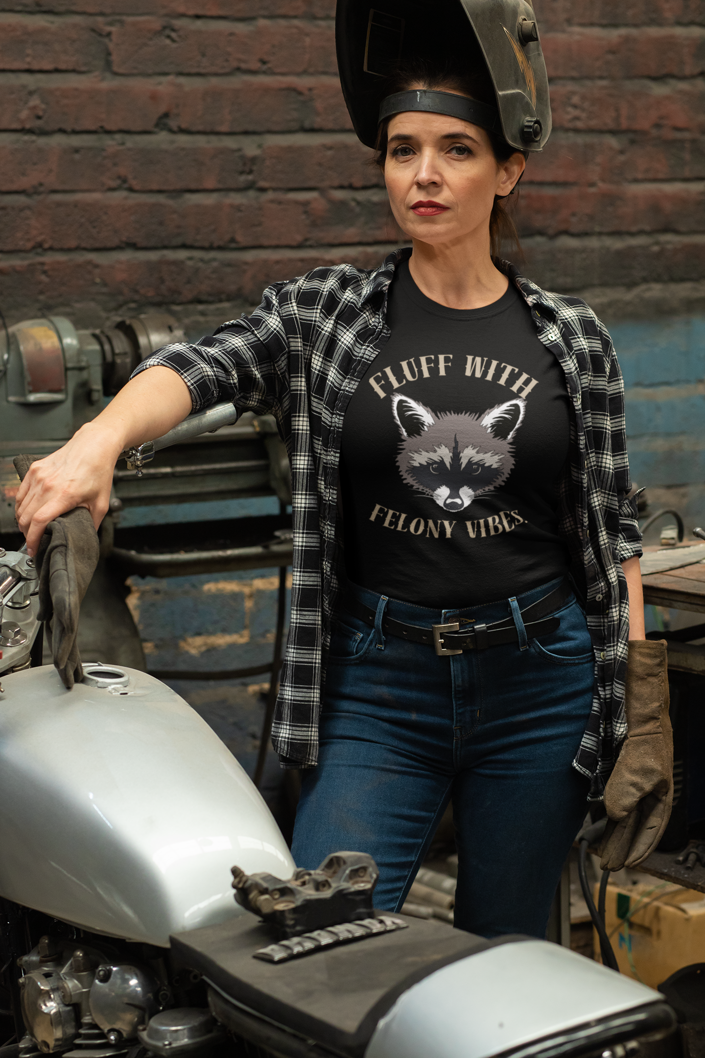 Fluff With Felony Vibes T-Shirt — Cute Raccoon Graphic Tee